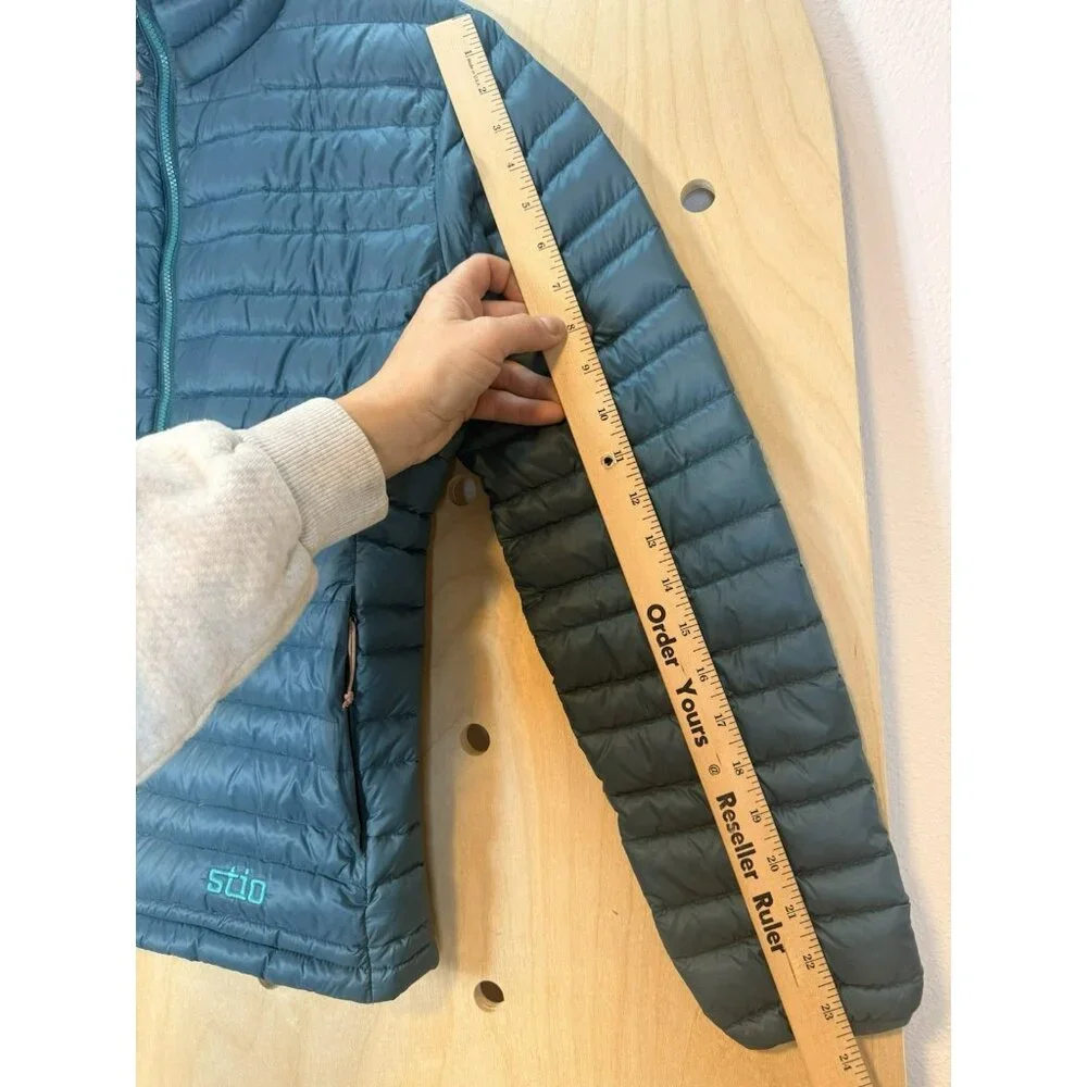$249 Stio PINION 800 Down Sweater Fullzip Women's Med Hillside Spruce Green - Picture 8 of 16